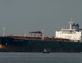 Oil tanker at sea