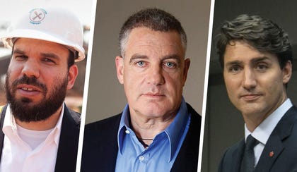 Dan Gertler, Idan Ofer and Justin Trudeau. Credit: Simon Dawson/Bloomberg ,Caitlin Ochs/Bloomberg Dan Gertler, Idan Ofer and Justin Trudeau.