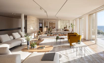“It’s a true architectural masterpiece”. Credit: Amit Giron Living room