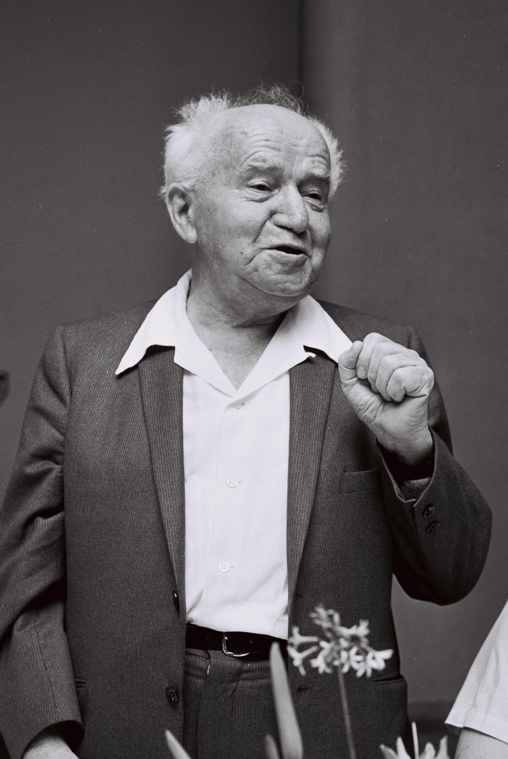 David Ben Gurion.  "Sono molto contento del desiderio di unità che pulsa in ogni riga della tua lettera".