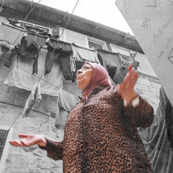 Norat Gheith Sub Laban outside her home, last month.