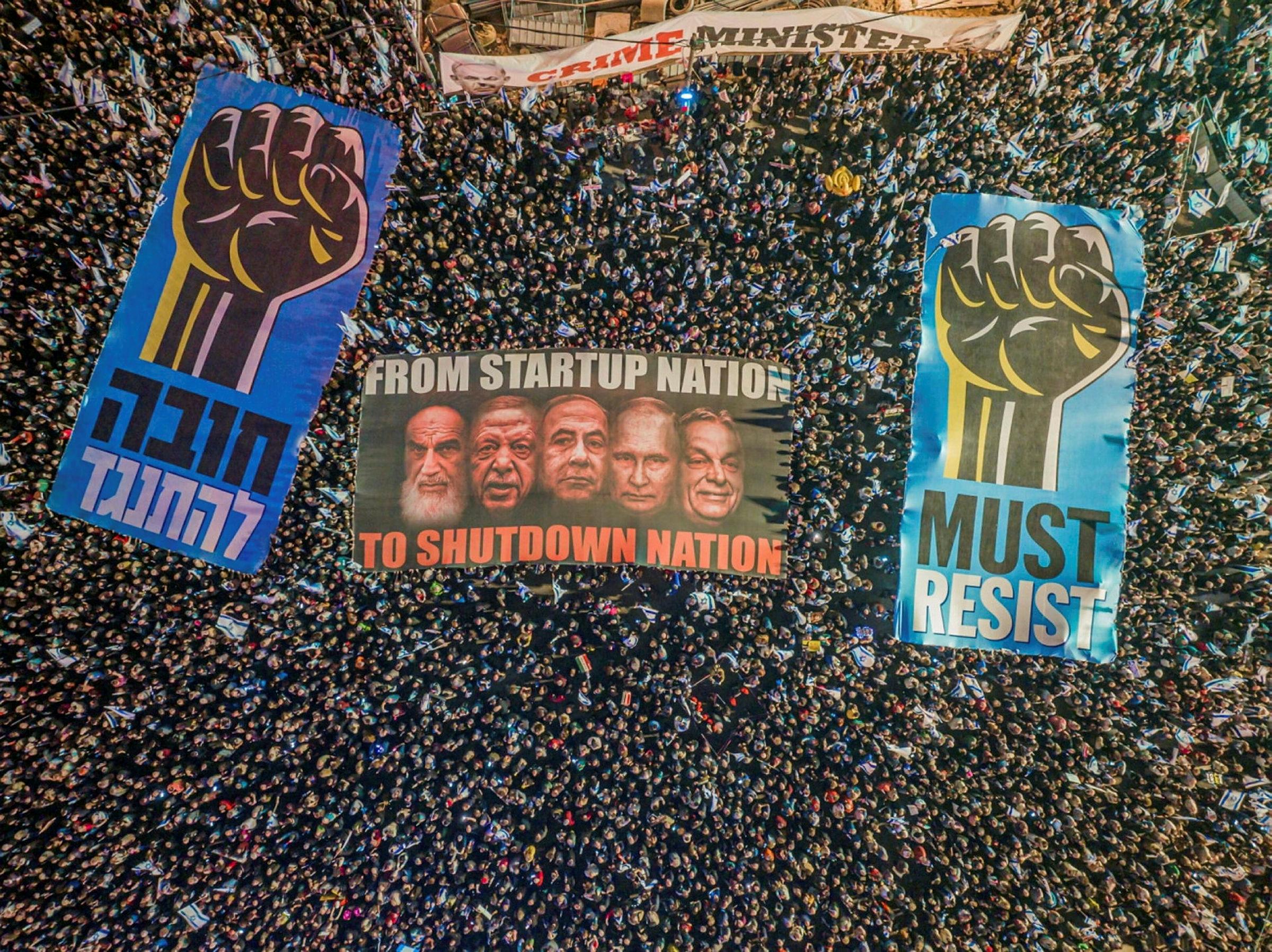 Israel's Protesters Showcased in Drone Photograph of the Year - Israel News - Vimarsana News