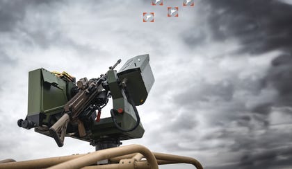 Pitbull Anti-Drone with AI mounted with Sig Sauer 338 MMG against Iranian Shahed 136 UAVs | Photograph: General Robotics