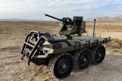 Pitbull Anti-Drone with AI mounted on Roboteam's Rook UGV platform | Photograph: General Robotics