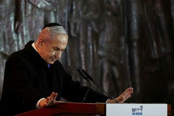 El primer ministro Benjamin Netanyahu en Yad Vashem, a principios de esta semana.