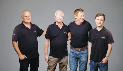 Hoopo's founding team. From the right: Ittay Hayut, Dr. Ilan Lozovsky, Menachem Tipris and Erez Aviv
