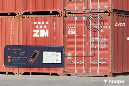 The hoopoSense Solar tracker installed on Zim's container