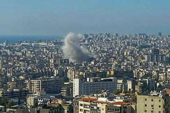 Ataque aéreo israelí en Beirut, el jueves.
