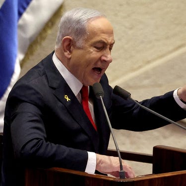 Netanyahu at the Knesset, this week.