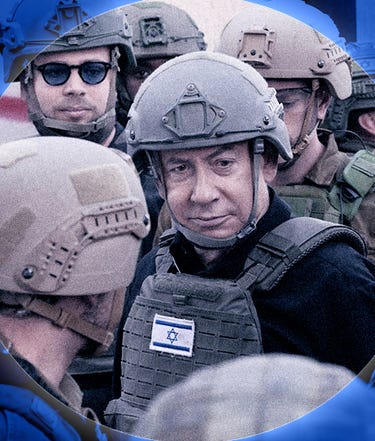 נתניהו במהלך סיור בעזה ב-2023