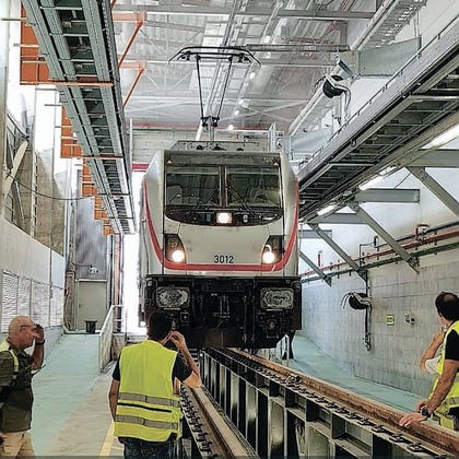 Electrification trial run, Lod Depot with Israel Railways locomotive by Alstom | Photo: DEPO