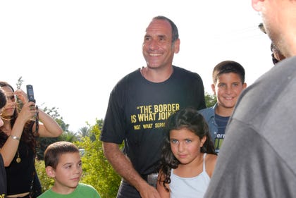 David Broza at the tree planting ceremony at Neve Shalom. He was the default replacement for Waters.