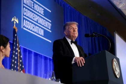El presidente estadounidense Donald Trump pronunciará un discurso en la cena de la Asociación de Corresponsales de la Casa Blanca en Washington, el viernes.