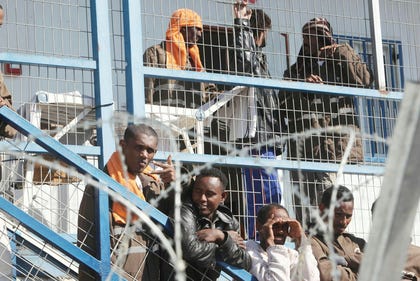 Saharonim Prison in 2012. More than 6,000 asylum seekers who entered Israel via Sinai during those years are estimated to have been kidnapped and held in torture camps. Credit: Eliyahu Herskowitz Saharonim Prison in 2012. More than 6,000 asylum seekers who entered Israel via Sinai during those years are estimated to have been kidnapped and held in torture camps.