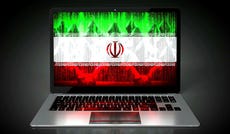 3D illustration - Computer with Iranian flag.