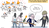 Haaretz Cartoon, August 17, 2026. Credit: Amos Biderman Haaretz Cartoon, August 17, 2026