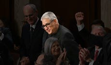 Businessman Avi Gross seen during Netanyahu's 2024 Address to Congress.
