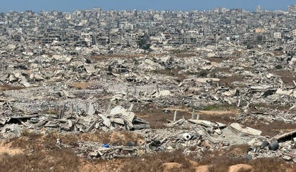 Destruction in the Gaza Strip, this week.