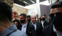 Netanyahu at Monday's press conference in Tel Aviv. Credit: Moti Milrod Netanyahu at Monday's press conference in Tel Aviv.