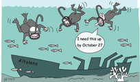 Haaretz Cartoon, August 25, 2026. Credit: Amos Biderman Haaretz Cartoon, August 25, 2026