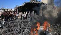 Palestinians inspect the site of an Israeli strike on a water desalination plant, carried out after the Israeli military warned residents to evacuate the area, in Gaza City, August 24, 2026.