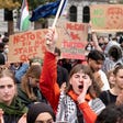Students protesting in support of Palestinians on McGill campus, Montreal, in October.