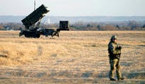 FILE - Patriot missles are seen at the Rzeszow-Jasionka Airport, March 25, 2022, in Jasionka, Poland. (AP Photo/Evan Vucci, File)