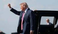 Donald Trump on Air Force One in Houston this week.