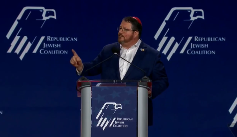 Republican U.S. Congressman Randy Fine of Florida speaks at the Republican Jewish Coalition's conference in Las Vegas on Sunday.