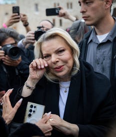 Sara Netanyahu at the Western Wall in Jerusalem's Old City in 2024.