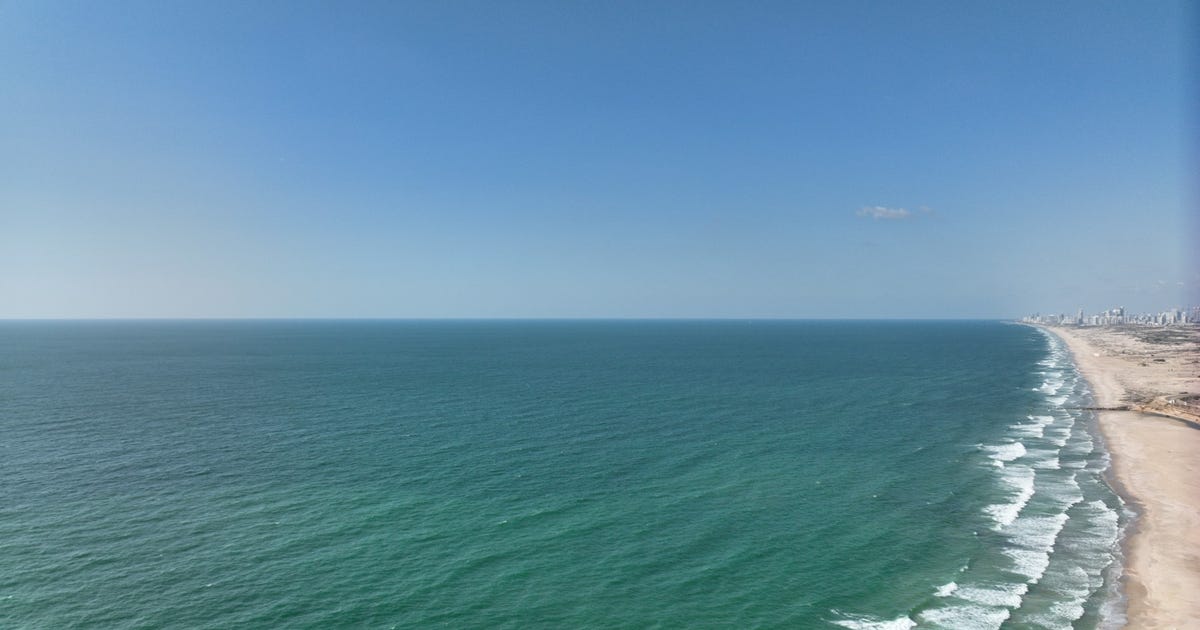 Chlorophyll's green pigment dyeing the Mediterranean in central Israel