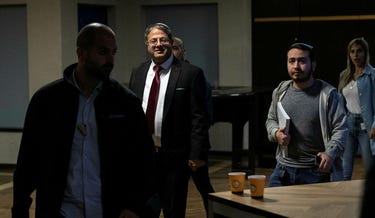 Itamar Sassover, right, with Ben-Gvir in 2022. Sassover is a former spokesman for the Jewish supremacist group Lehava. Credit: Emil Salman Itamar Sassover, right, with Ben-Gvir in 2022. Sassover is a former spokesman for the Jewish supremacist group Lehava.