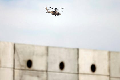 A helicopter above Ketziot Prison in January 2025.