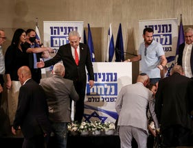 Prime Minister Benjamin Netanyahu announces Likud's election slate, on Tuesday.