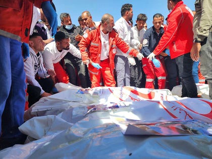The funeral for eight medical staffers killed in Rafah, Gaza, in 2025. Credit: Hani Alshaer/Anadolu via AFP The funeral for eight medical staffers killed in Rafah, Gaza, in 2025.