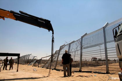 The Egyptian-Israeli border after terrorists penetrated it in a hijacked APC, 2012. Credit: Daniel Bar-On The Egyptian-Israeli border after terrorists penetrated it in a hijacked APC, 2012.