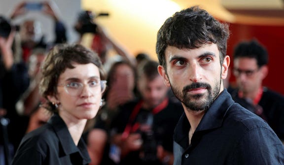 Directors Yuval Abraham and Rachel Szor at the screening of their documentary "NAZA" at the 83rd Venice International Film Festival in Venice, Italy, on Thursday. Credit: Yara Nardi/Reuters Directors Yuval Abraham and Rachel Szor at the screening of their documentary "NAZA" at the 83rd Venice International Film Festival in Venice, Italy, on Thursday.