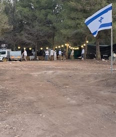 המתחם שהוקם בשטח מג'ד אל־כרום, שלשום. צילום: הוועד העממי של מג'ד אל־כרום המתחם שהוקם בשטח מג'ד אל־כרום, שלשום