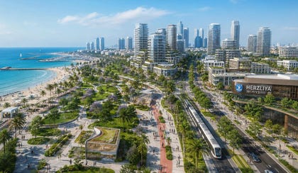 האם כך תיראה הרצליה בעתיד? | צילום: באמצעות בינה מלאכותית