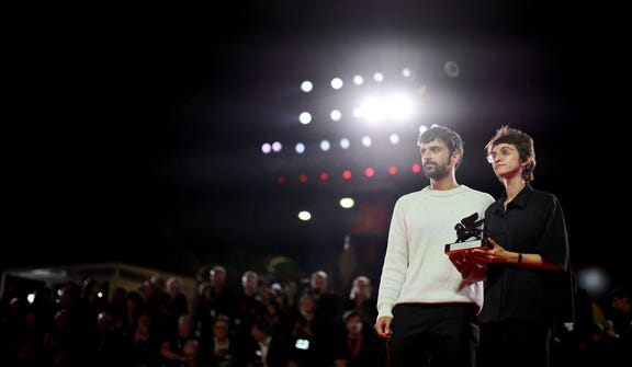 Directors Yuval Abraham and Rachel Szor receive the Special Jury Award for Naza during the closing ceremony of the 83rd Venice International Film Festival, Italy, September 12, 2026. Credit: Yara Nardi/ REUTERS Directors Yuval Abraham and Rachel Szor receive the Special Jury Award for Naza during the closing ceremony of the 83rd Venice International Film Festival, Italy, September 12, 2026.