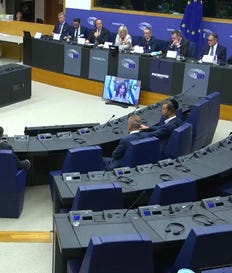A prerecorded statement from Likud Minister Miri Regev is played at a conference organized by Austria's Freedom Party, in Strasbourg, on Wednesday. Credit: Screen capture A prerecorded statement from Likud Minister Miri Regev is played at a conference organized by Austria's Freedom Party, in Strasbourg, on Wednesday.