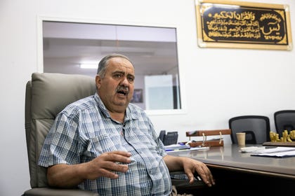 Mayor Nawwaf Zaghloul at his desk. Credit: Itay Cohen Mayor Nawwaf Zaghloul at his desk.