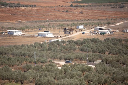 A settler outpost, as visible from Turmus Ayya. Credit: Itay Cohen A settler outpost, as visible from Turmus Ayya.
