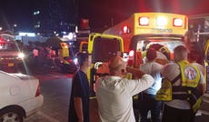 The crime scene in the coastal Israeli city of Hadera, overnight Friday.