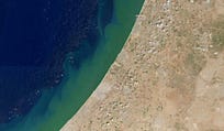 A satellite view of the Gaza coast to Ashdod on September 1.