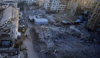 A collapsed building in Gaza City, on Thursday.