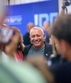איזנקוט בכנס בחירות בקריית מלאכי, בחודש שעבר. צילום: אילן אסייג איזנקוט בכנס בחירות בקריית מלאכי, בחודש שעבר