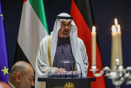 United Arab Emirates President Mohamed bin Zayed Al Nahyan, earlier this month. Credit: Omer Messinger/Reuters United Arab Emirates President Mohamed bin Zayed Al Nahyan, earlier this month.