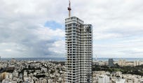 מגדל בראשית, ינואר 2024. השריפה אירעה בפיר החשמל בבניין. צילום: אייל טואג מגדל בראשית, ינואר 2024. השריפה אירעה בפיר החשמל בבניין