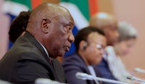 South Africa's President Cyril Ramaphosa attending a meeting ahead of the 18th BRICS Summit in New Delhi, this month.